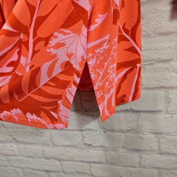 MF Soft Surroundings Floral Orange Pink Del Rio Tunic Top NWT Size XL 18 Beaded - Picture 6 of 13